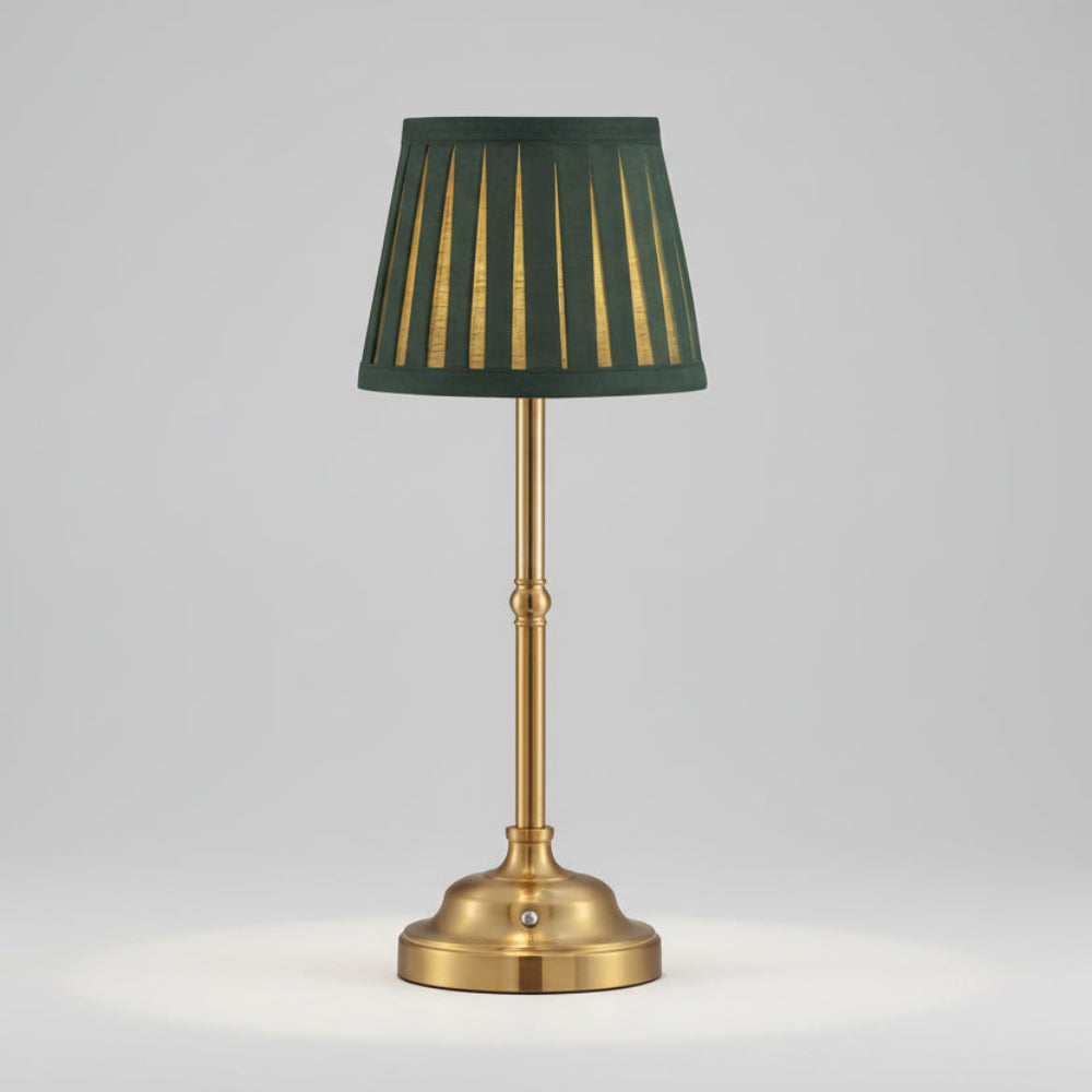 Brass Table Lamp - Cordless, Rechargeable LED with Touch-Activated Dimming