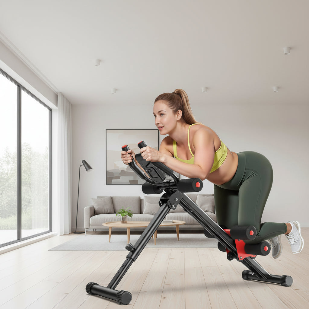 Adjustable Ab Trainer Exercise Machine with Steel Frame for Home Core Workouts