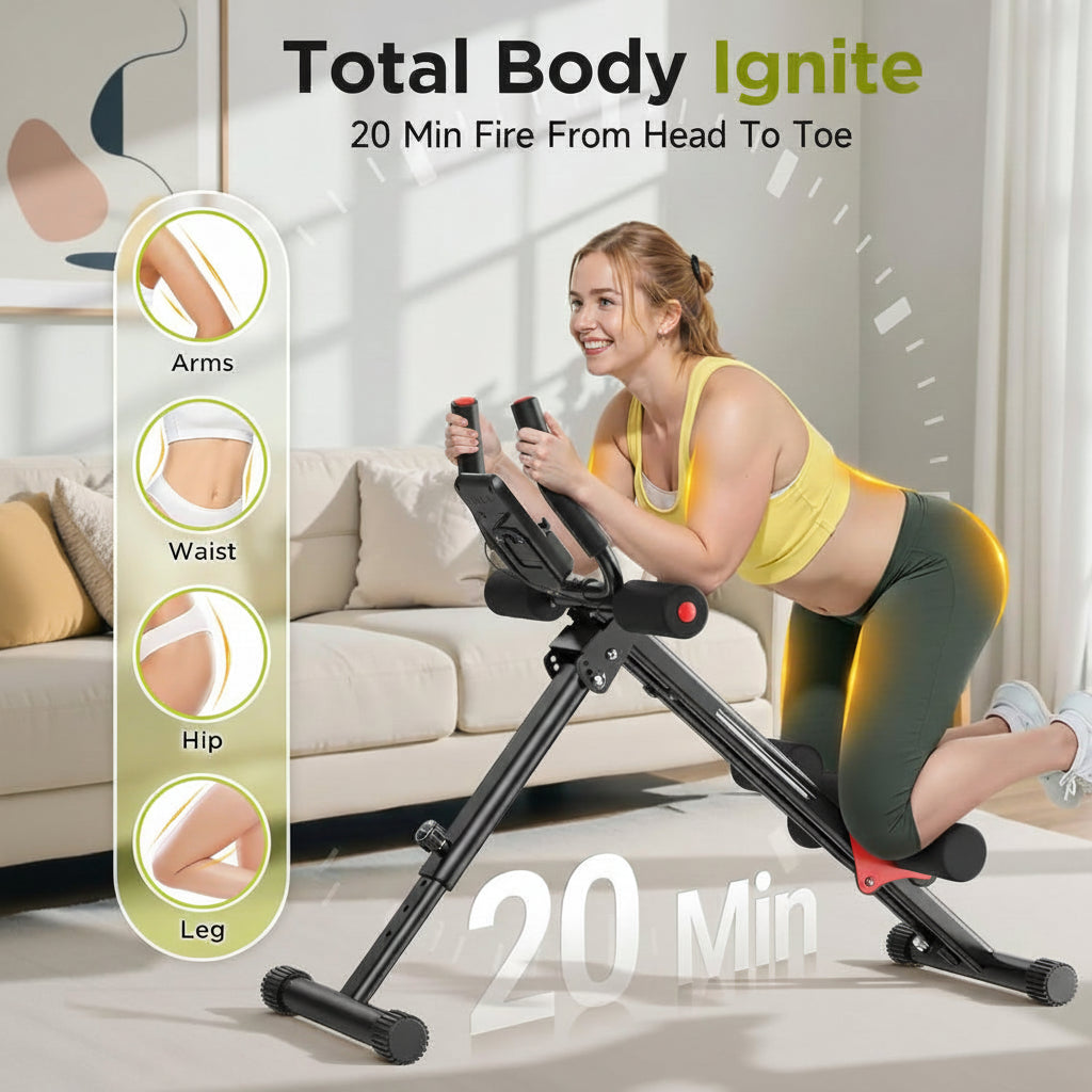 Adjustable Ab Trainer Exercise Machine with Steel Frame for Home Core Workouts