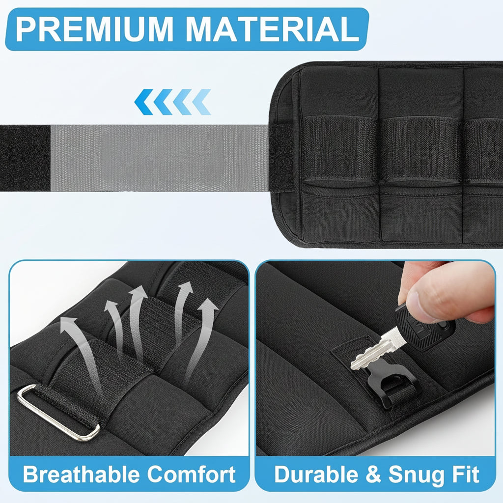 Adjustable Ankle Weights for Leg Training – Comfortable, Durable Fitness Set