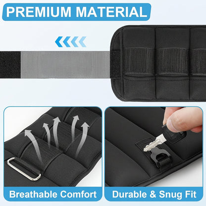 Adjustable Ankle Weights for Leg Training – Comfortable, Durable Fitness Set