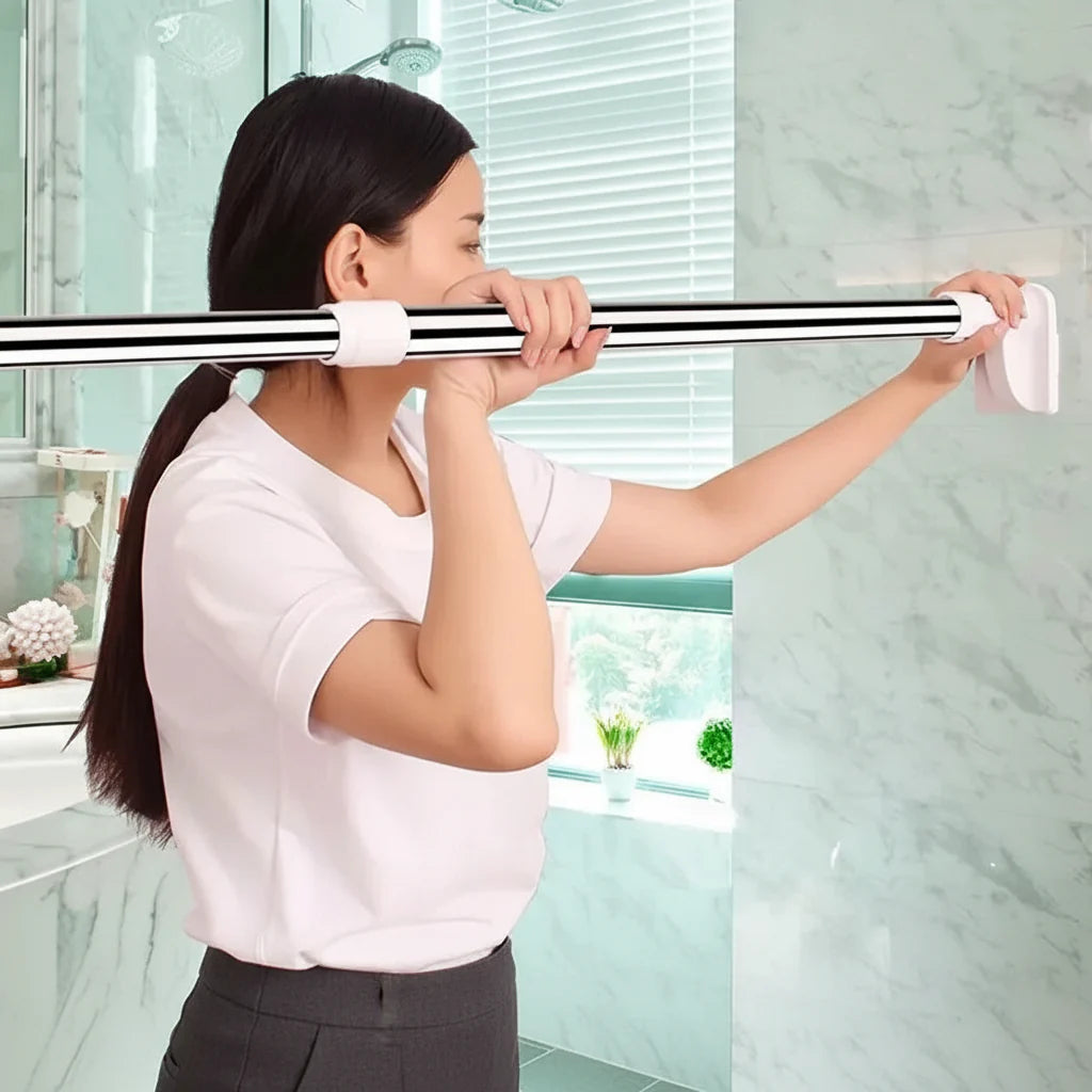 Adjustable Tension Curtain Rod - No-Drill Installation for Shower & Window