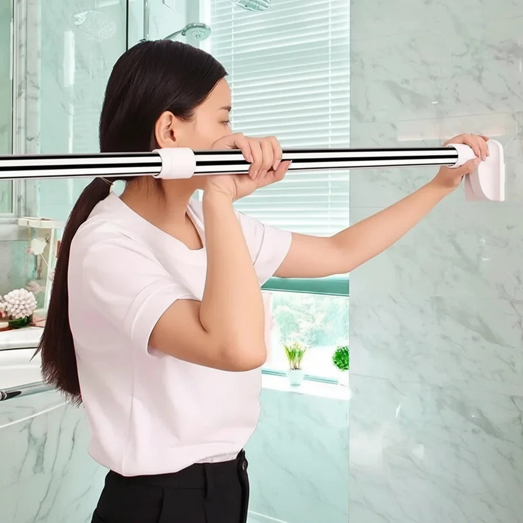 Adjustable Tension Curtain Rod - No-Drill Installation for Shower & Window