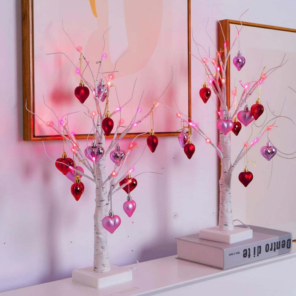 Birch Tree Heart LED Table Lamp - Valentine’s Day Home Decor
