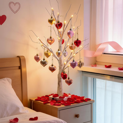 Birch Tree Heart LED Table Lamp - Valentine’s Day Home Decor
