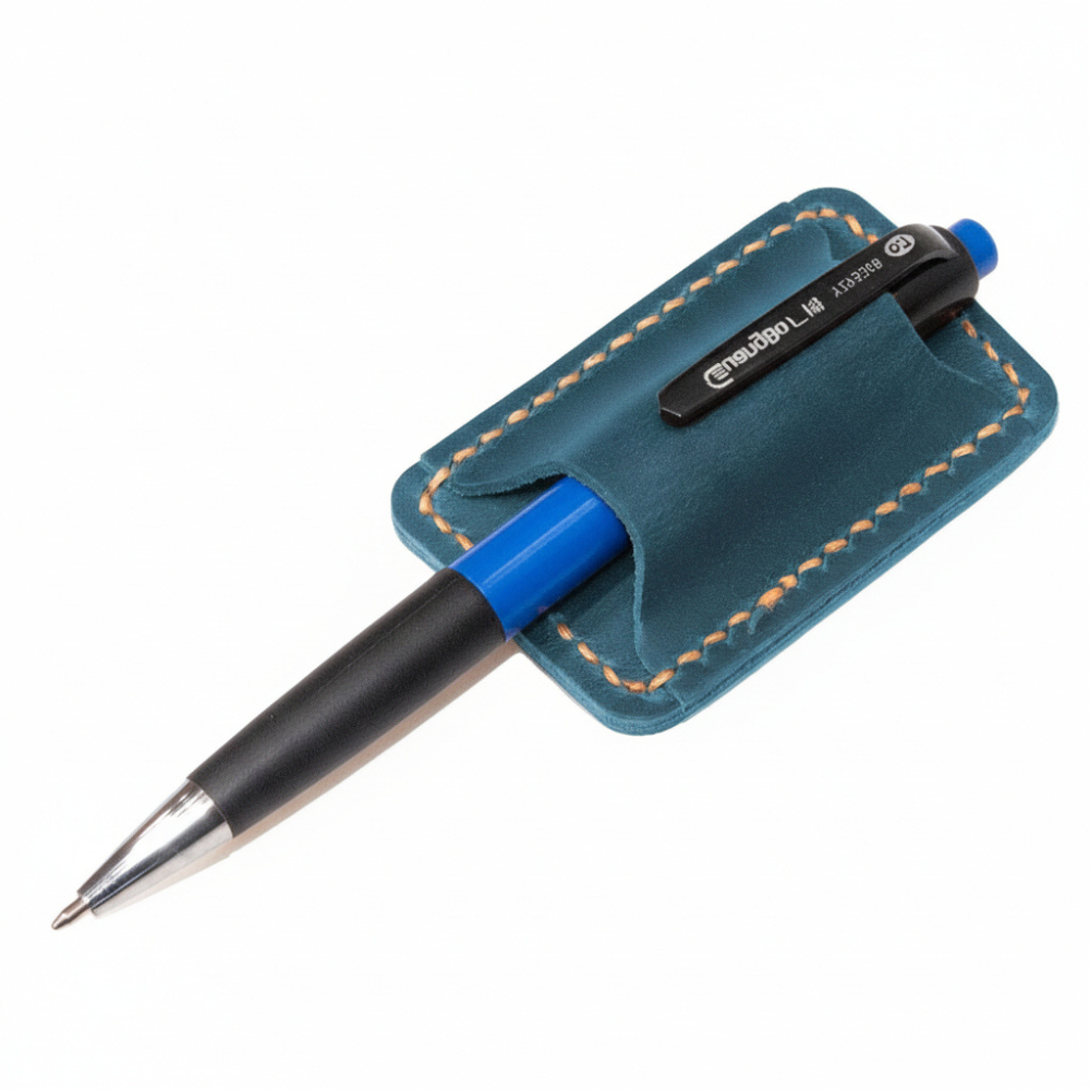 Hand-Stitched Full-Grain Leather Pen Holder & Journal Clip – Premium Accessory