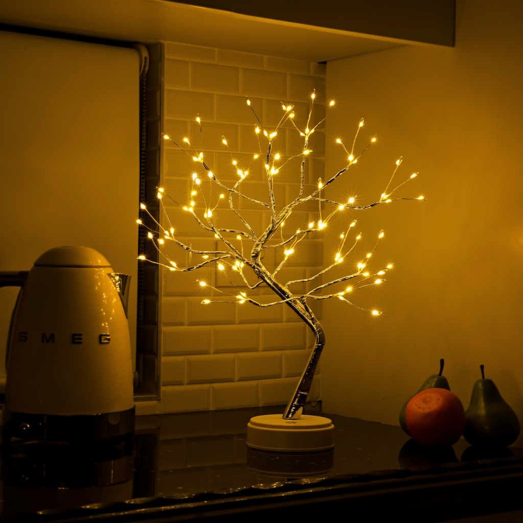 Bonsai Tree Table Lamp with LED Light - Cozy, Decorative Home Decor Accent