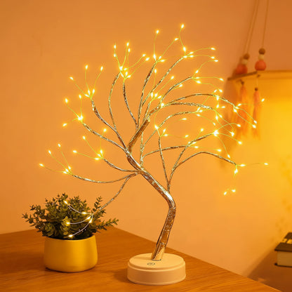 Bonsai Tree Table Lamp with LED Light - Cozy, Decorative Home Decor Accent