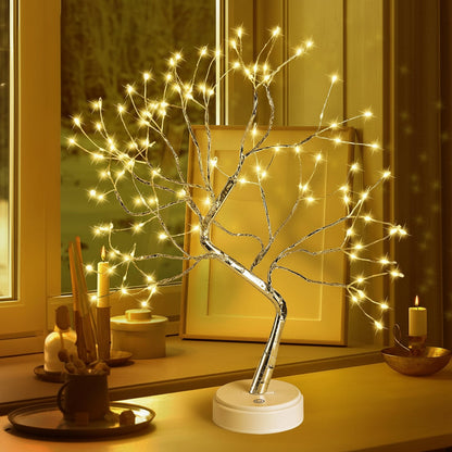 Bonsai Tree Table Lamp with LED Light - Cozy, Decorative Home Decor Accent