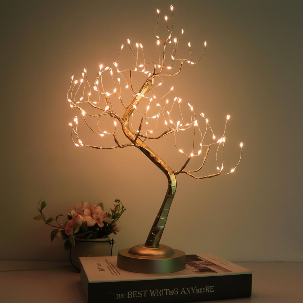 Bonsai Tree Table Lamp with LED Light - Cozy, Decorative Home Decor Accent