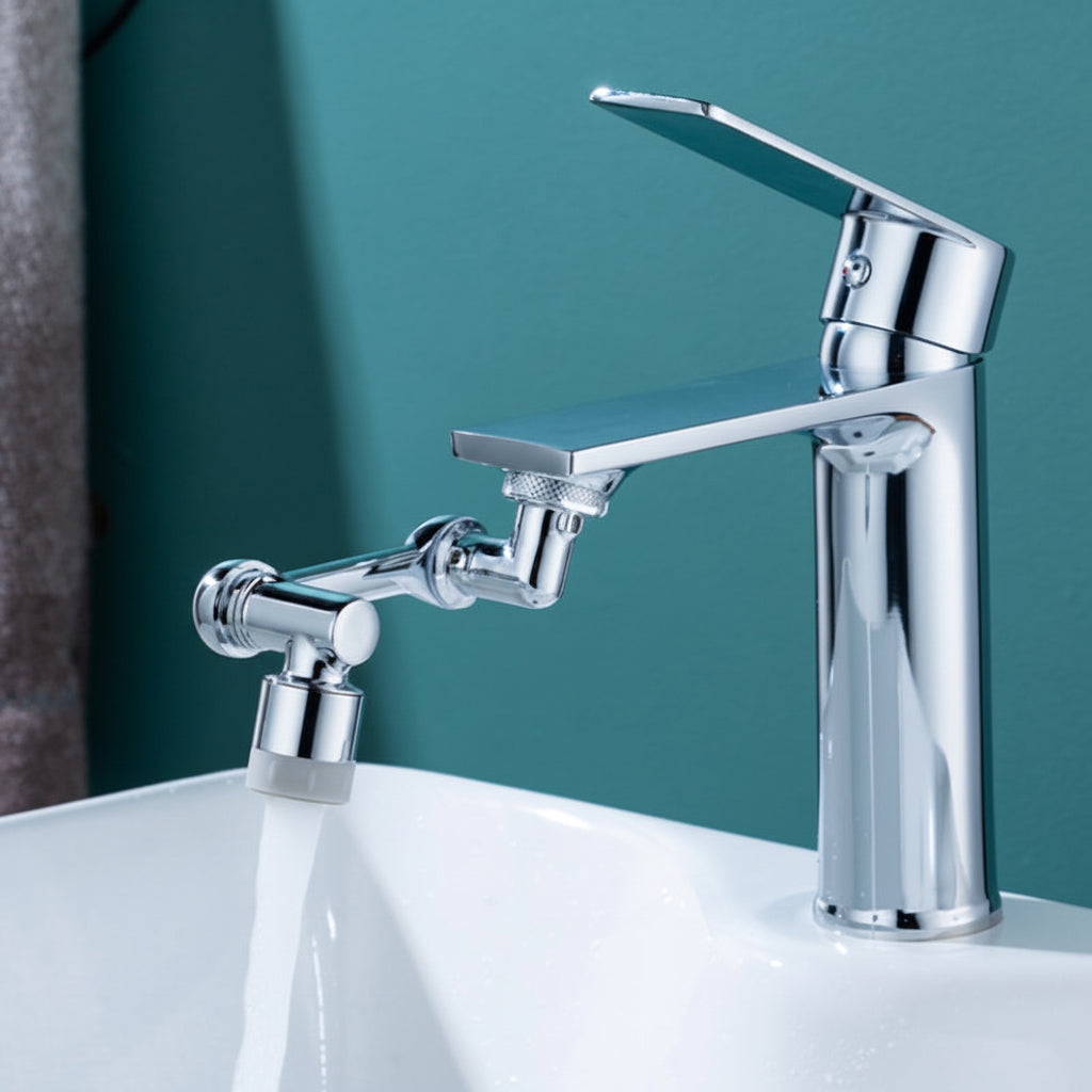 Copper Rotating Faucet Extender with Splash Filter and Aerator Attachment