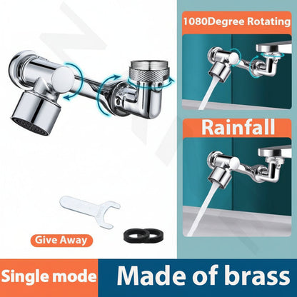 Copper Rotating Faucet Extender with Splash Filter and Aerator Attachment
