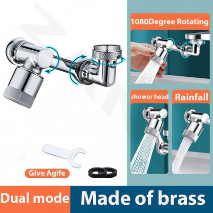 Copper Rotating Faucet Extender with Splash Filter and Aerator Attachment