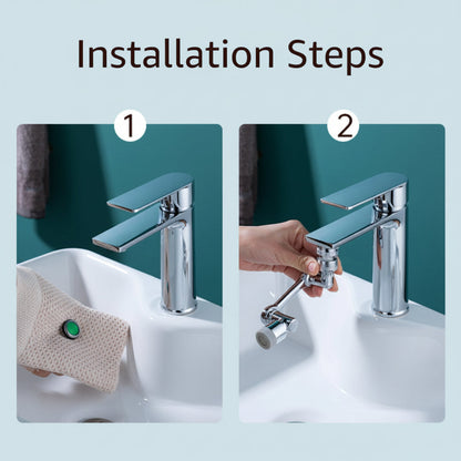 Copper Rotating Faucet Extender with Splash Filter and Aerator Attachment