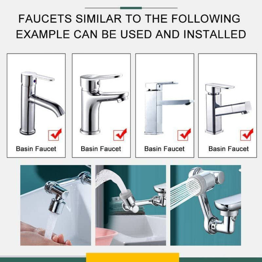 Copper Rotating Faucet Extender with Splash Filter and Aerator Attachment