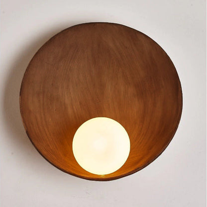 Sleek Modern Round Wall Sconce with Resin & Iron Accent Lighting