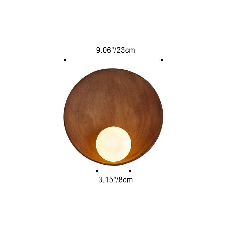 Sleek Modern Round Wall Sconce with Resin & Iron Accent Lighting