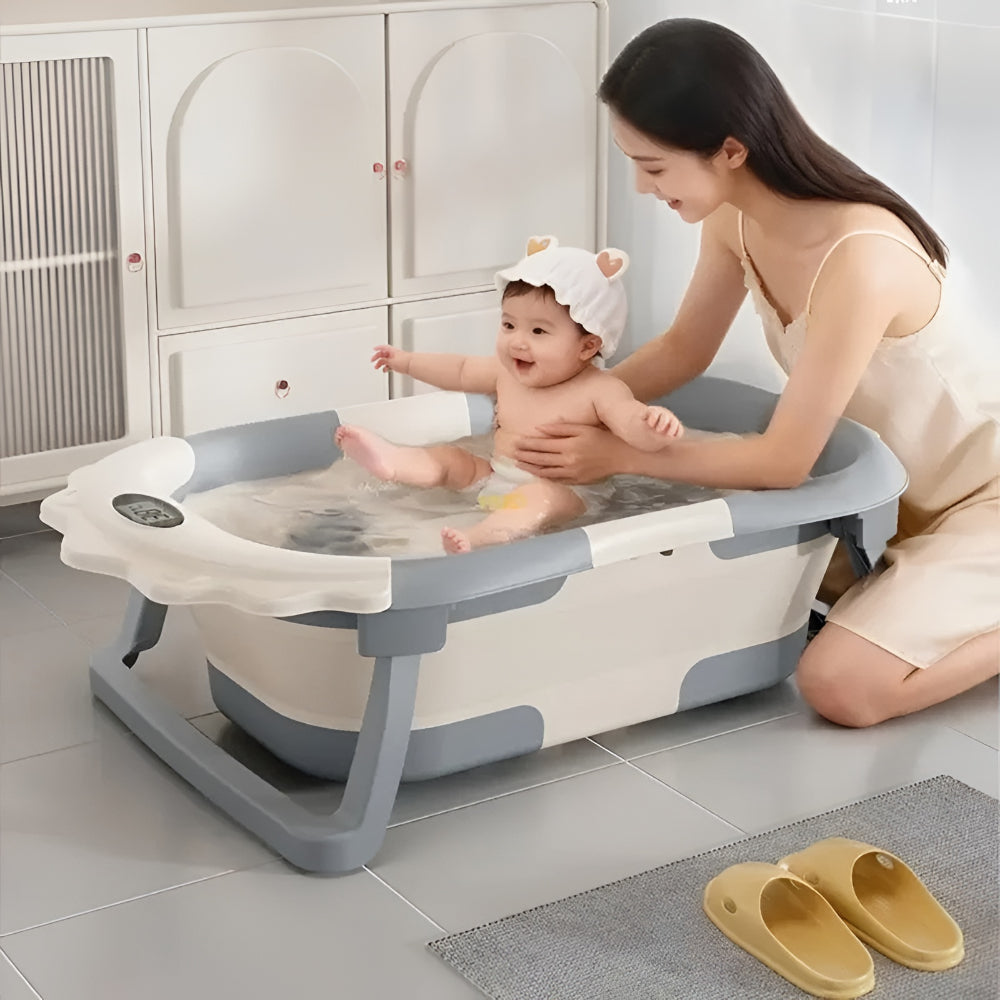 Foldable Baby Bathtub - Portable Infant Bath Seat for Easy