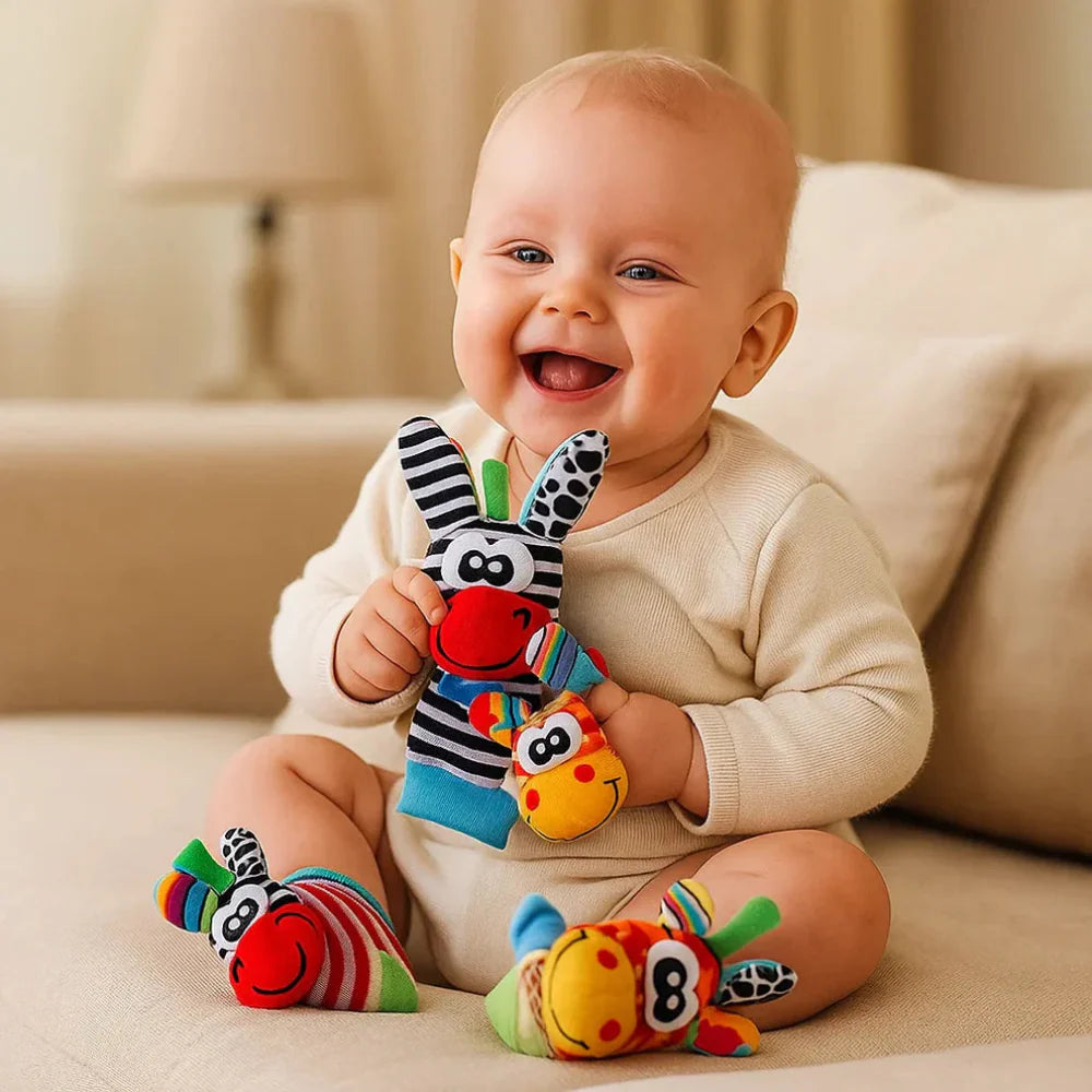 Baby Rattle Socks & Wristband - Infant Sensory Toy Set