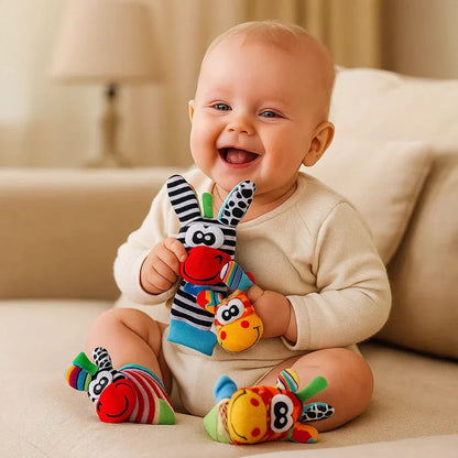 Baby Rattle Socks & Wristband - Infant Sensory Toy Set