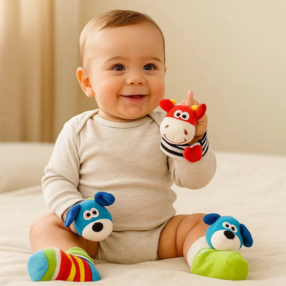 Baby Rattle Socks & Wristband - Infant Sensory Toy Set