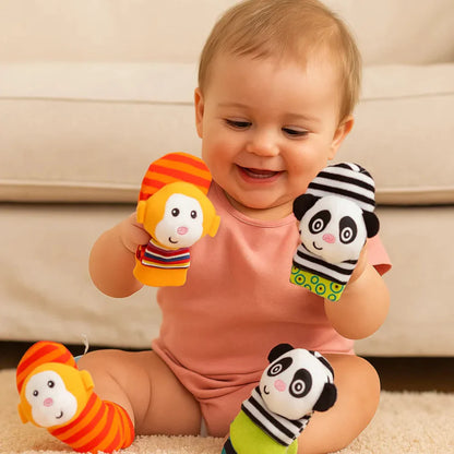 Baby Rattle Socks & Wristband - Infant Sensory Toy Set
