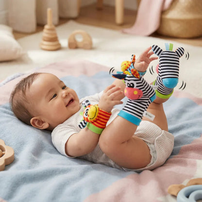 Baby Rattle Socks & Wristband - Infant Sensory Toy Set