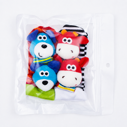 Baby Sensory Plush Socks and Wristbands – Soft, Textured Foot and Arm Wear for Tactile Exploration