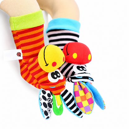 Baby Sensory Plush Socks and Wristbands – Soft, Textured Foot and Arm Wear for Tactile Exploration