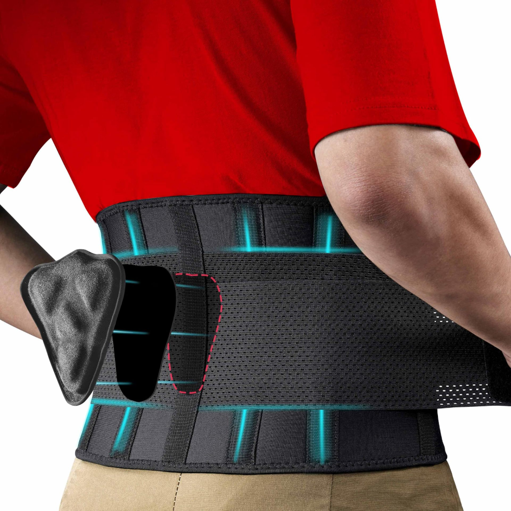 Adjustable Neoprene Back Brace with Lumbar Support for Pain Relief