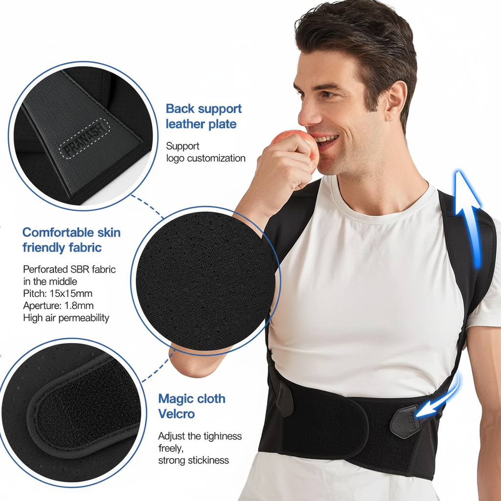 Ergonomic Adjustable Posture Corrector Back Brace for Upper Back Support