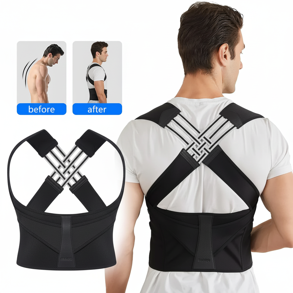 Ergonomic Adjustable Posture Corrector Back Brace for Upper Back Support