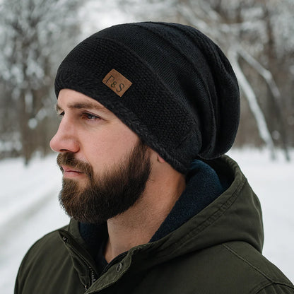 Cozy Slouch Beanie - Knit Winter Hat with Acrylic Lining