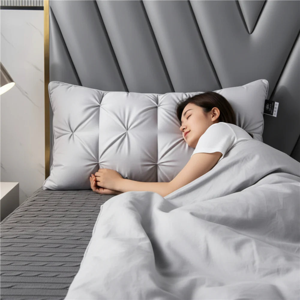 Down-Alternative Bed Pillow for Neck Support and Comfortable Sleep