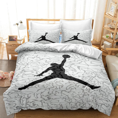 Basketball Print Bedding Set with Duvet Cover – Modern Bedroom Style