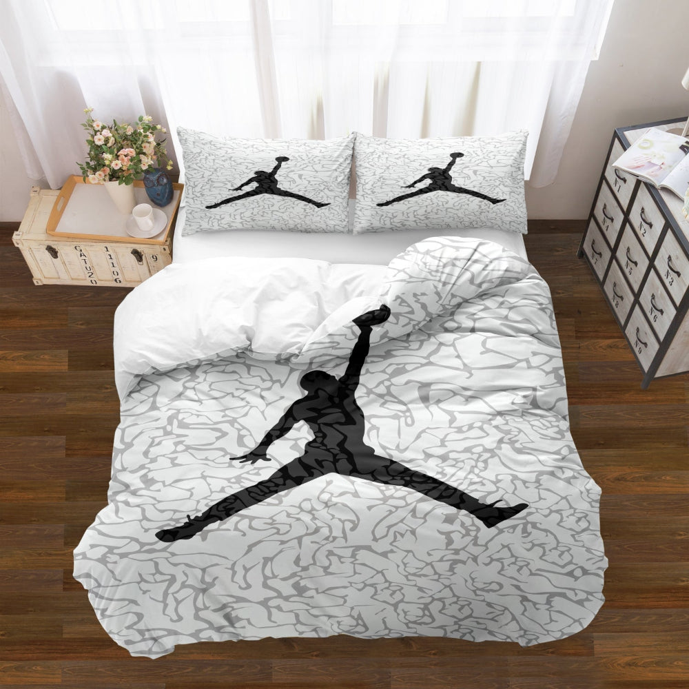 Basketball Print Bedding Set with Duvet Cover – Modern Bedroom Style