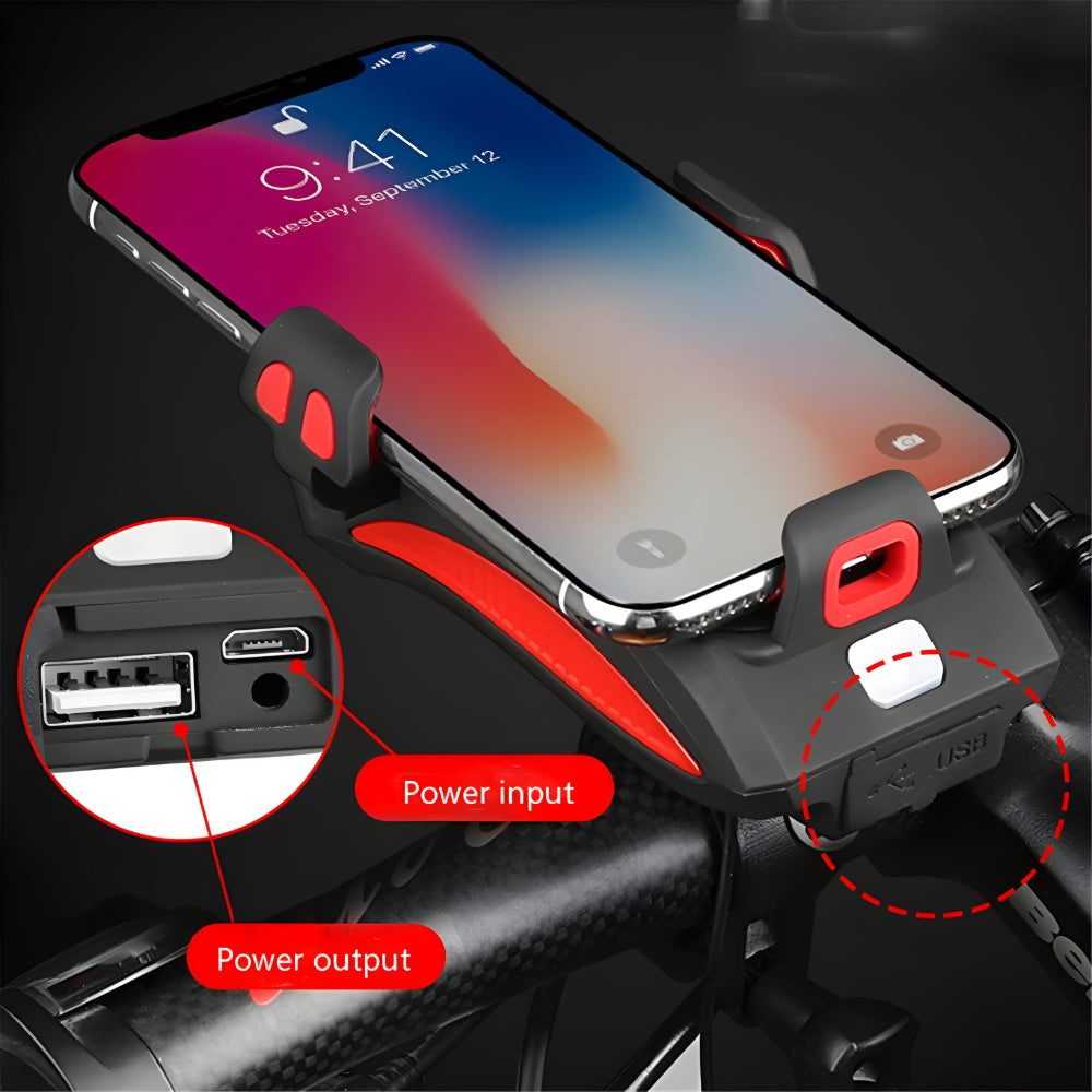 All-in-One Bike Light with Phone Mount, Power Bank & Horn – The Ultimate Cycling Accessory