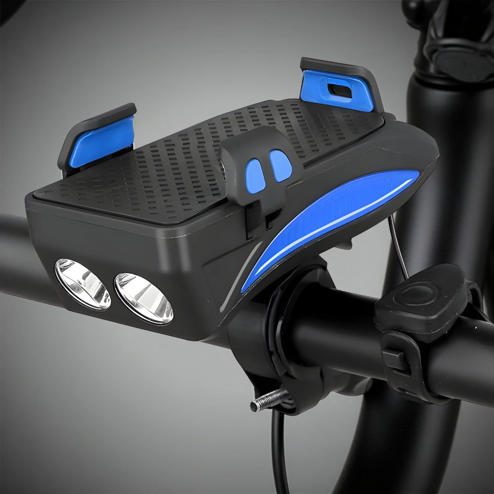 All-in-One Bike Light with Phone Mount, Power Bank & Horn – The Ultimate Cycling Accessory