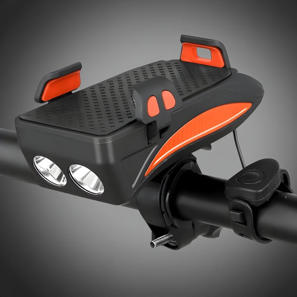 All-in-One Bike Light with Phone Mount, Power Bank & Horn – The Ultimate Cycling Accessory