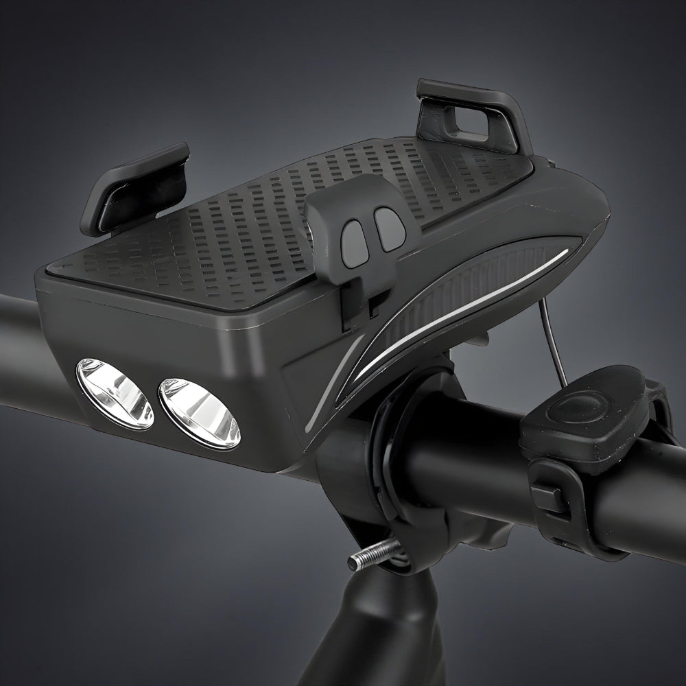 All-in-One Bike Light with Phone Mount, Power Bank & Horn – The Ultimate Cycling Accessory