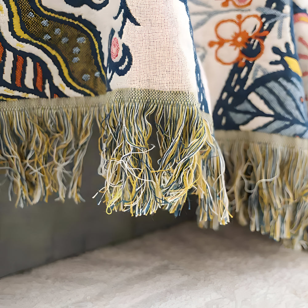 Cozy Floral Reversible Tassel-Trim Throw Blanket