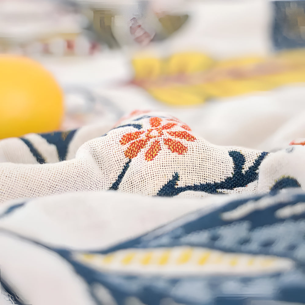 Cozy Floral Reversible Tassel-Trim Throw Blanket