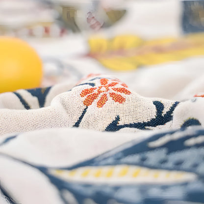 Cozy Floral Reversible Tassel-Trim Throw Blanket