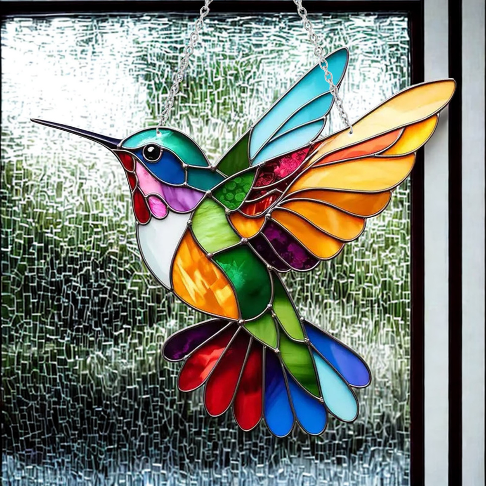 Bluebird Stained Glass Window Suncatcher - Acrylic Hanging Decor