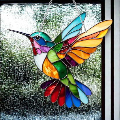 Bluebird Stained Glass Window Suncatcher - Acrylic Hanging Decor