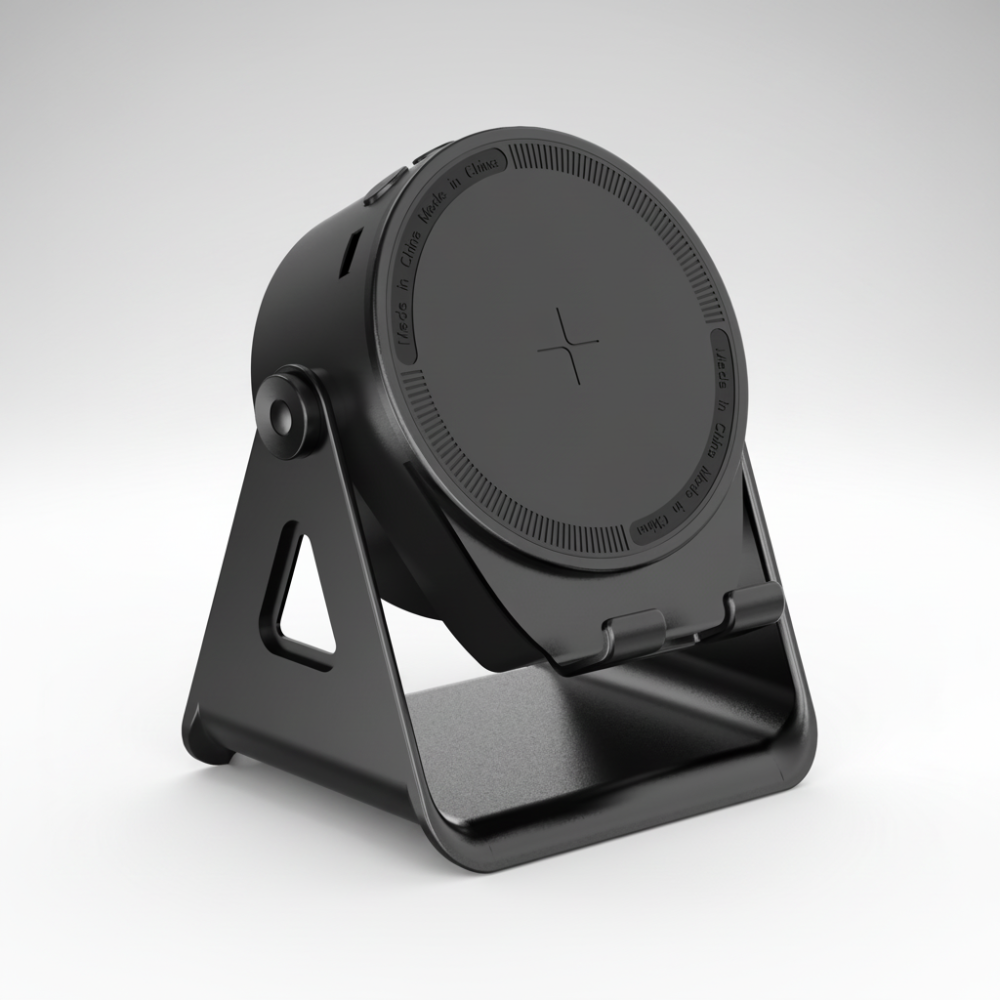 Bluetooth Speaker with Induction Phone Stand and Wireless Charger