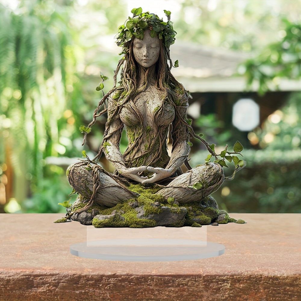 Acrylic Bohemian Goddess Sculpture – Elegant Art Figure for Home Decor