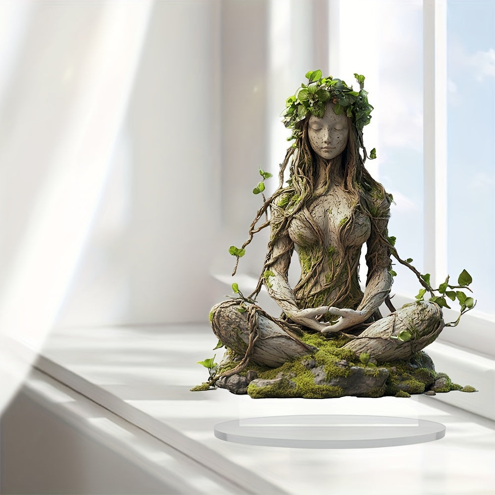 Acrylic Bohemian Goddess Sculpture – Elegant Art Figure for Home Decor
