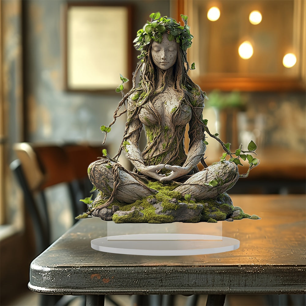 Acrylic Bohemian Goddess Sculpture – Elegant Art Figure for Home Decor