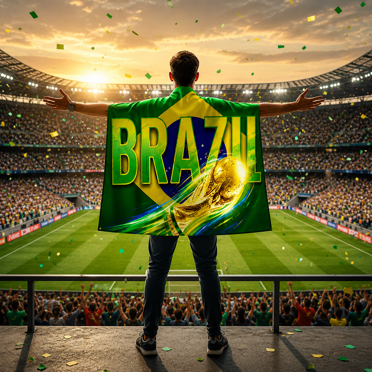 Brazil Flag World Cup Cape - Premium Sports Fan Gear